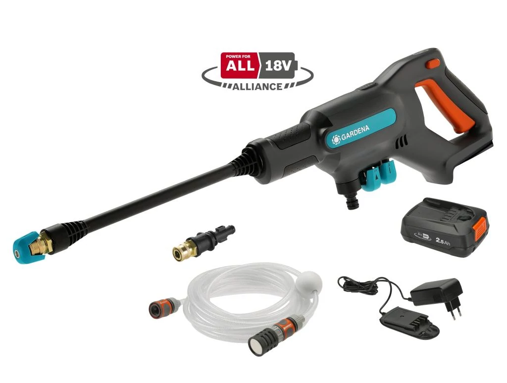 Gardena AquaClean Magasnyomású mosó 24/18V P4A akkumulátorral