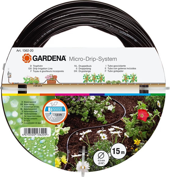 Gardena Bővítőkészlet növénysorokhoz 15m 4,6mm (3/16